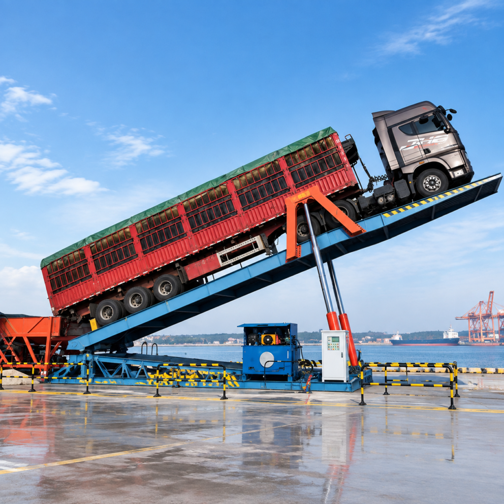 How Hydraulic Turnover Unloaders Cut Truck Unloading Time by Up to 80%